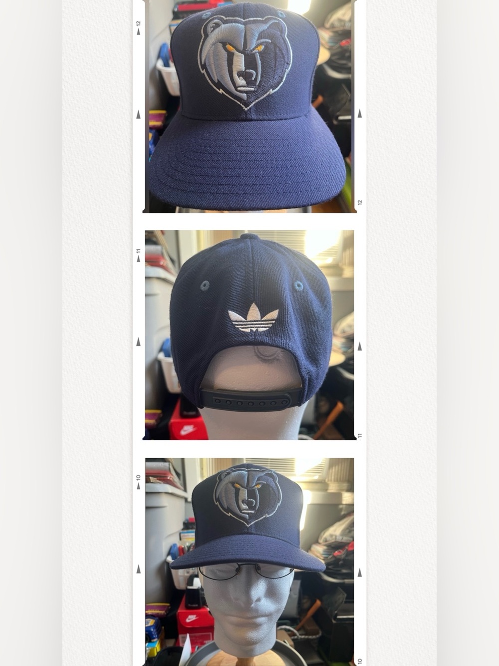 Retro Memphis Grizzlies NBA Blue adidas Snapback Hat Vancouver Grizzlies Cap
